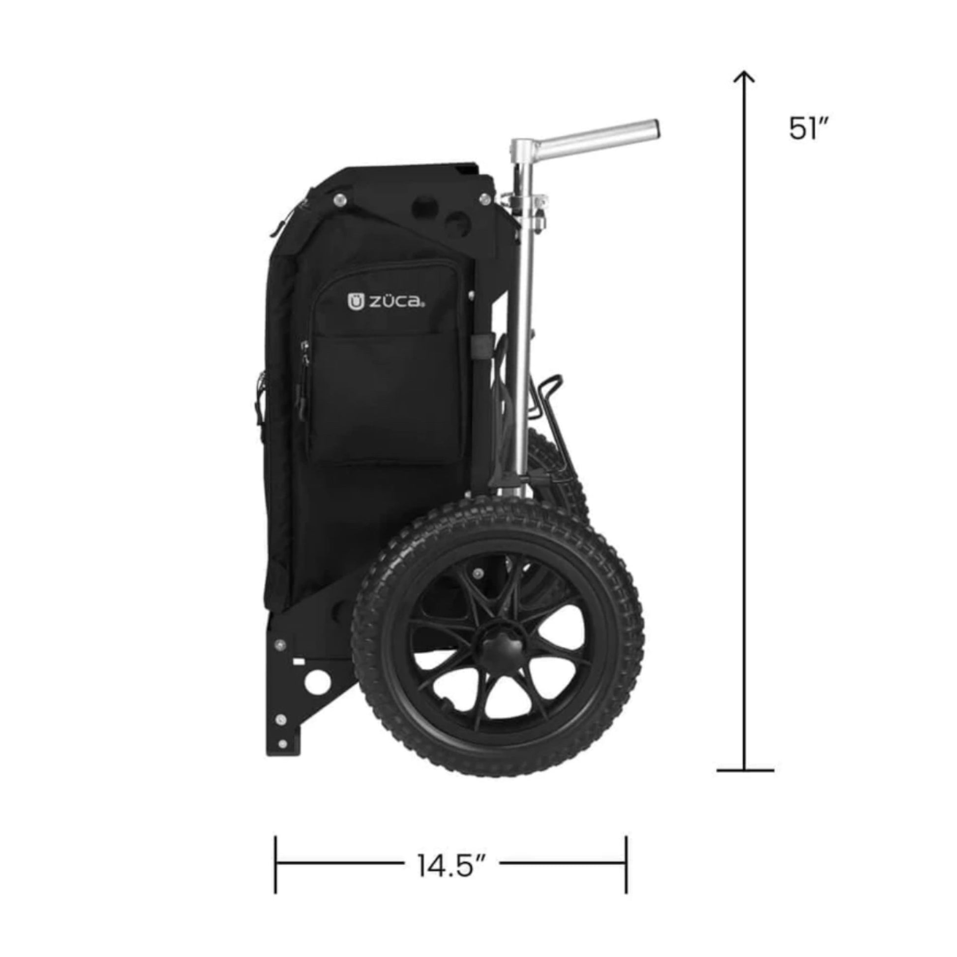 Zuca Backpack Cart Trekker | Black Frame with Black Bag Disc Golf