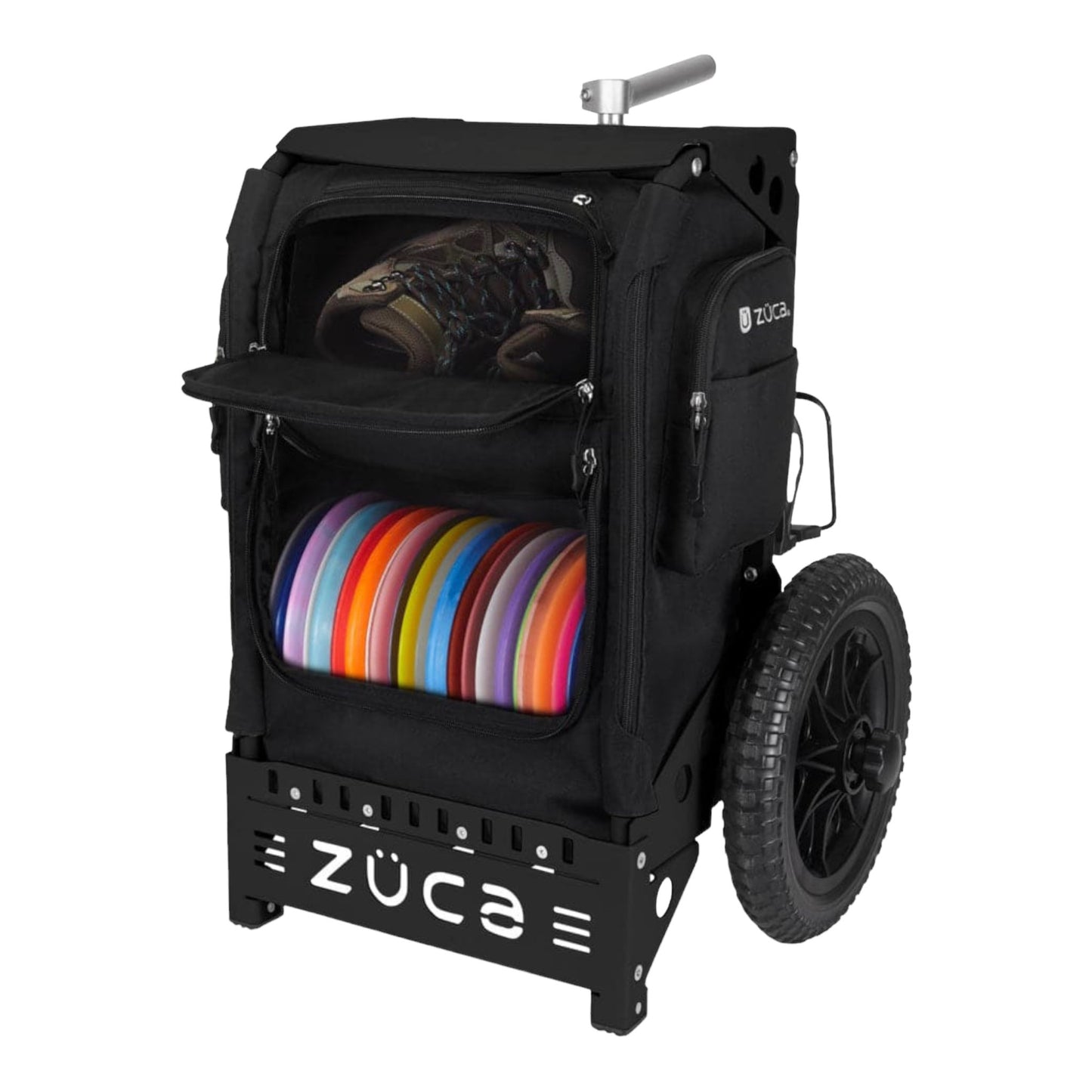 Zuca Backpack Cart Trekker | Black Frame with Black Bag Disc Golf