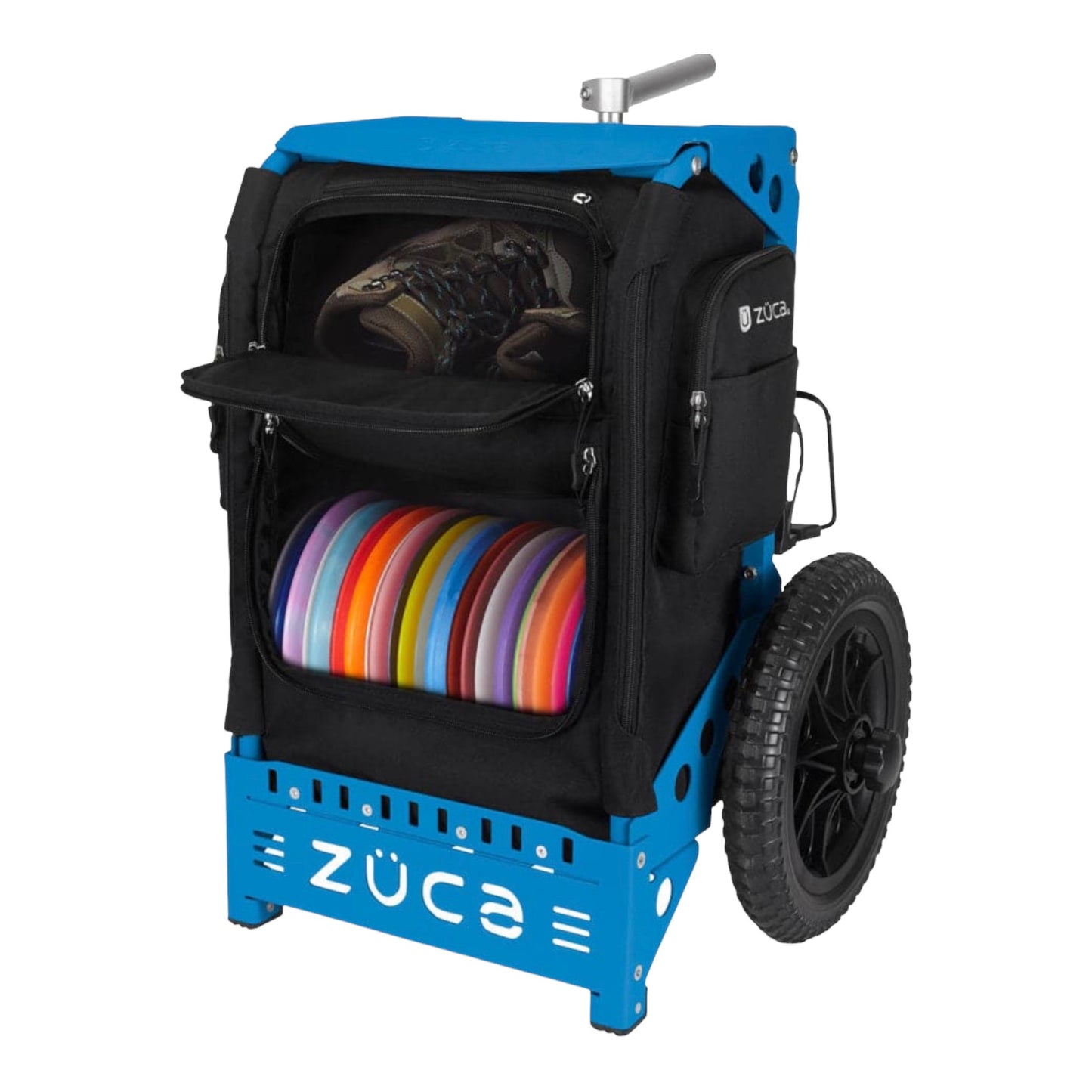 Zuca Backpack Cart Trekker | Blue Frame with Black Bag Disc Golf