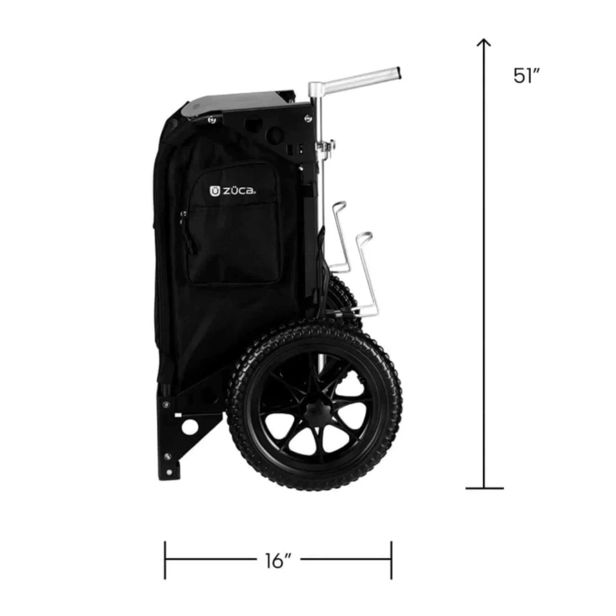 Zuca Backpack Cart Trekker LG | Black Frame with Black Bag Disc Golf