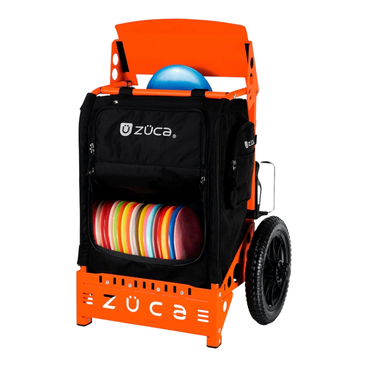 Zuca Backpack Cart Trekker LG | Orange Frame with Black Bag Disc Golf