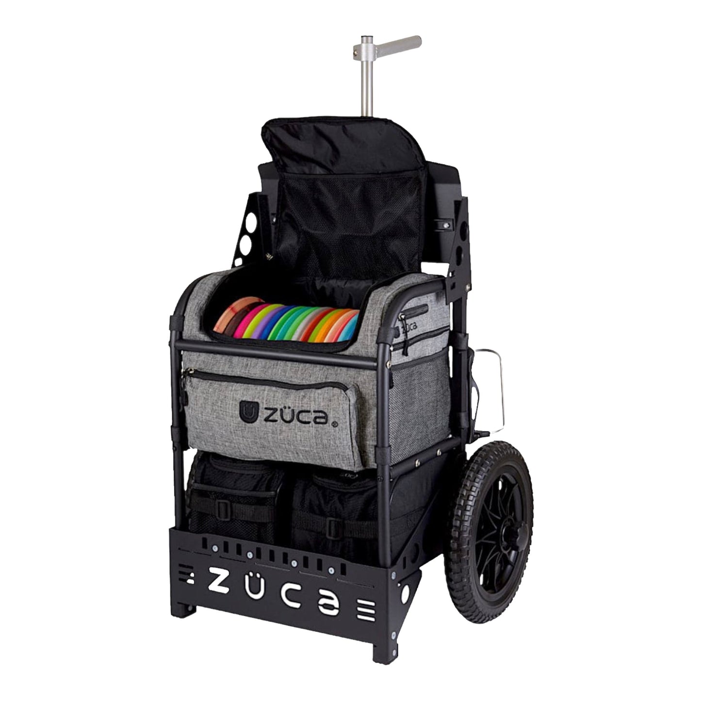 Zuca Transit Cart | Black Frame with Charcoal Bag Disc Golf